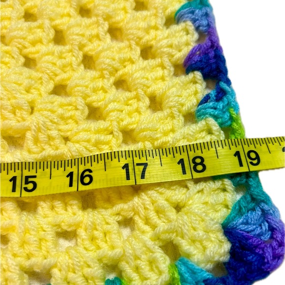 Elephant Crocheted Security Baby Blanket 19x19 Blankie Soothie Handmade - Picture 3 of 12